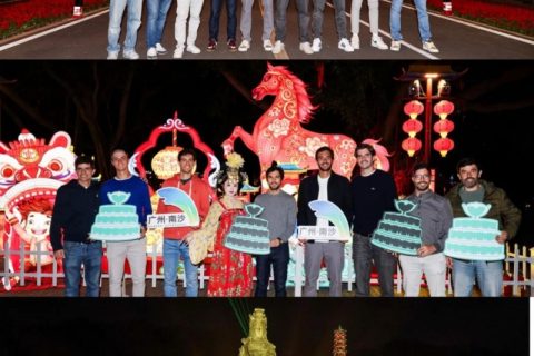 戴维斯杯开赛在即，葡萄牙队走进大湾区灯会